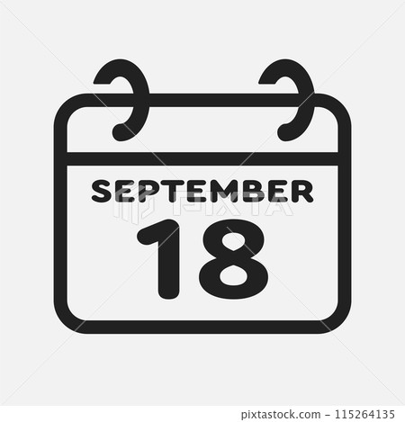 Icon page calendar day - 18 September Icon page calendar day - 18 September 115264135