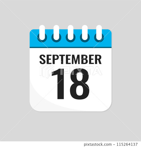 Icon page calendar day - 18 September Icon page calendar day - 18 September 115264137