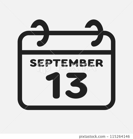 Icon page calendar day - 13 September 115264146