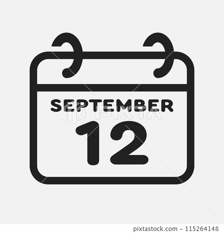 Icon page calendar day - 12 September 115264148
