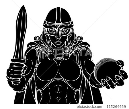 Viking Trojan Celtic Knight Cricket Warrior Woman 115264639