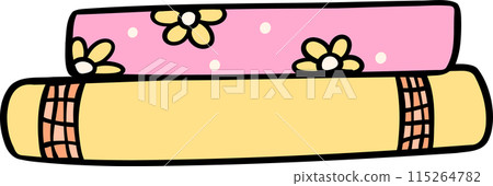 Retro Groovy Book stacked Pastel Trendy Doodle Drawing Bookish Flower Art Retro Groovy Book stacked Pastel Trendy Doodle Drawing Bookish Flower Art 115264782