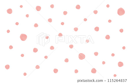 Colorful watercolor hand-drawn polka dot pattern (pink) 115264837