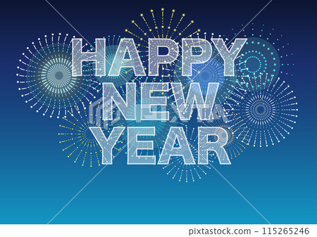 新年賀卡素材煙火及標誌背景插畫慶祝新年 115265246