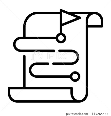 An icon that represents a guideline along which a process is depicted. 115265565