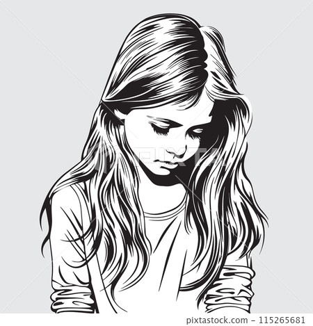 Black and white female portrait Black and white female portrait 115265681