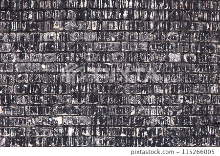Old brick black color wall background. Dark stone texture Old brick black color wall background. Dark stone texture 115266005