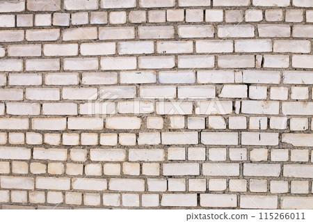 Old brick white color wall background. Light stone texture 115266011