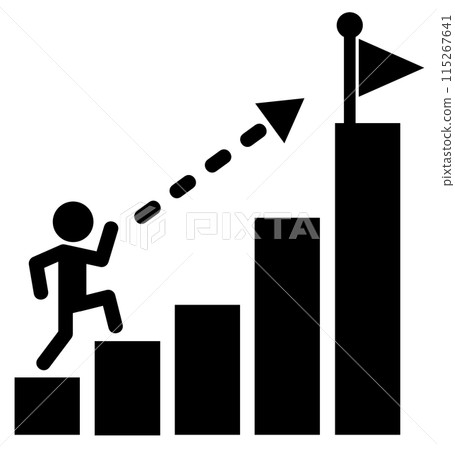 A person who works hard to achieve goals and achieves success 115267641