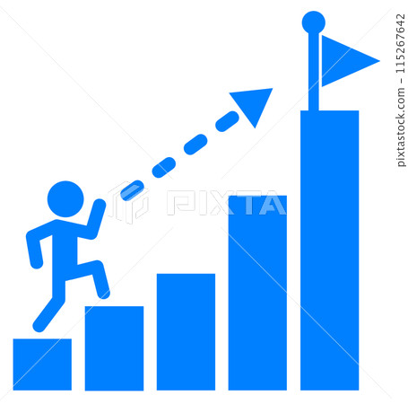 A person who works hard to achieve goals and achieves success 115267642