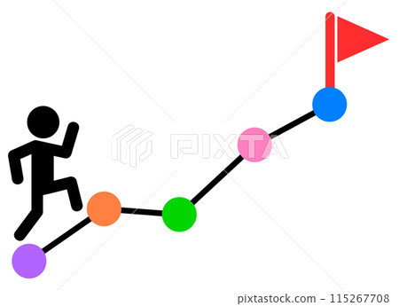 Illustration of a person running towards the goal 115267708