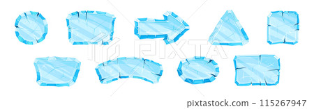Ice Shaped Elements for Game and Web Design Vector Set 115267947