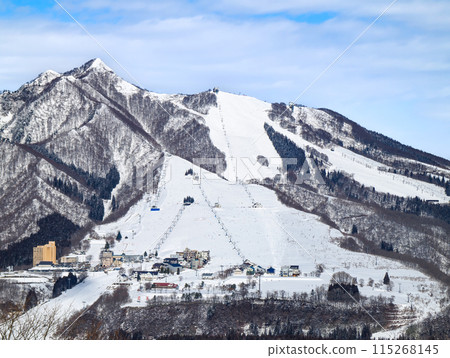 Panoramic view of Iwappara Ski Resort from Yuzawa Nakazato Snow Resort 115268145