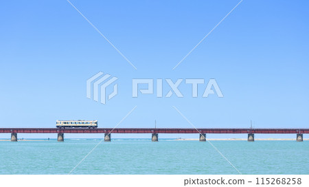 穿越由良川大橋的列車 115268258