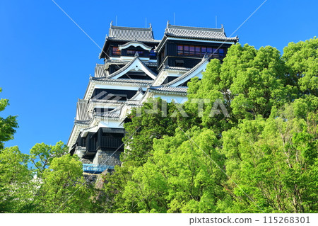 [熊本縣] 熊本城的晴空（大天守閣和小天守閣） 115268301