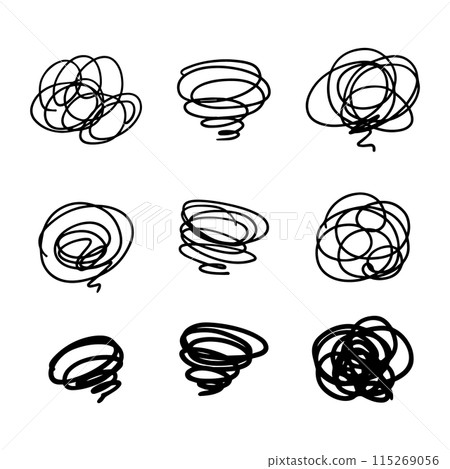 A set of manga symbols for hazy, worried, crumpled, and swirly A set of manga symbols for hazy, worried, crumpled, and swirly 115269056