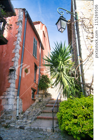 Small street in Cagnes sur mer village 115269506