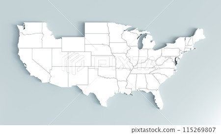 3D Rendering of USA Map 115269807