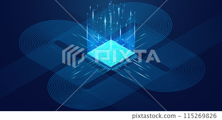 Isometric AI chip or CPU processor, front side bus, and circuit  115269826