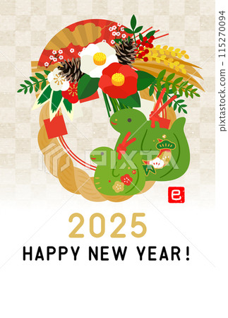 Reiwa 7, 2025, Year of the Snake New Year's card template Reiwa 7, 2025, Year of the Snake New Year's card template 115270094