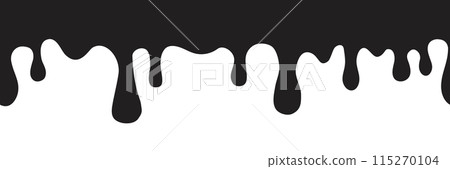 Dripping Paint molten splash, liquid flow abstract shape stain seamless pallern decoration, border. Fluid trickle, stencil. Dripping Paint molten splash, liquid flow abstract shape stain seamless pallern decoration, border. Fluid trickle, stencil. 115270104