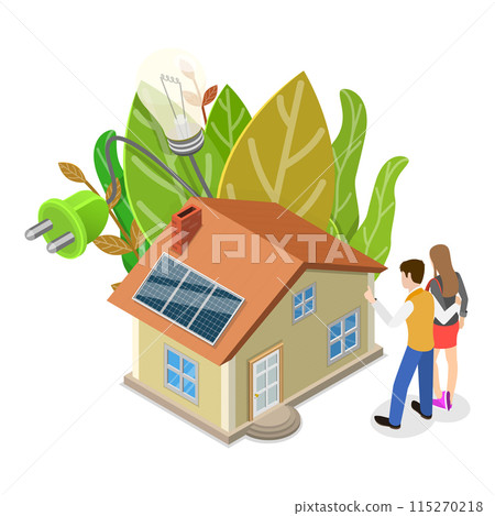 3D Isometric Flat Illustration of Sustainable and Renewable Energy, Innovative Green Technologies. Item 3 3D Isometric Flat Illustration of Sustainable and Renewable Energy, Innovative Green Technologies. Item 3 115270218
