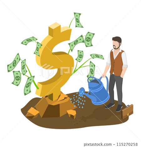 3D Isometric Flat Illustration of Finance Growth, Reaching Business Target. Item 2 3D Isometric Flat Illustration of Finance Growth, Reaching Business Target. Item 2 115270258