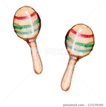 Maracas painted in watercolor Maracas painted in watercolor 115270305