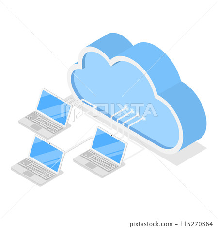 3D Isometric Flat Icon Set. Cloud Technologies, Online Services and Data Processing. Item 19 115270364