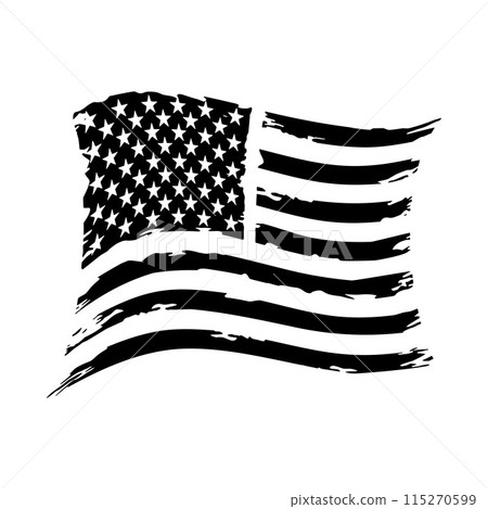 Black and white American flag - USA Flag - US Flag Cut File - American Flag- 4th of July Stencil - Distressed American Flag US Vetarans 115270599