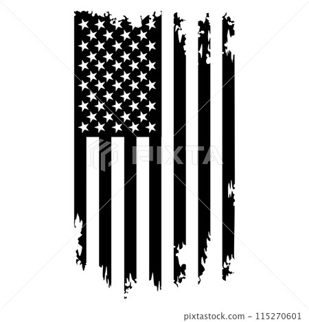 Black and white American flag - USA Flag - US Flag Cut File - American Flag- 4th of July Stencil - Distressed American Flag US Vetarans 115270601