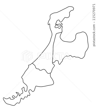 Loose illustration of the three Hokuriku prefectures_black lines only 115270971