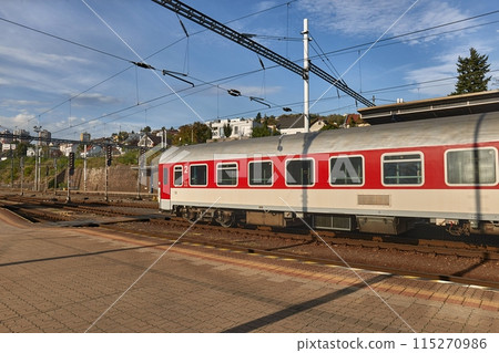 Train on the railroad station Train on the railroad station 115270986