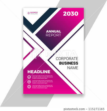 Annual report brochure flyer design template vector, Leaflet presentation, book cover. 115271165