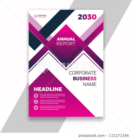 Annual report brochure flyer design template vector, Leaflet presentation, book cover. 115271166