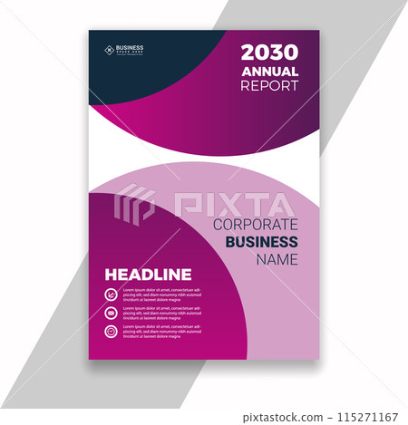 Annual report brochure flyer design template vector, Leaflet presentation, book cover. 115271167