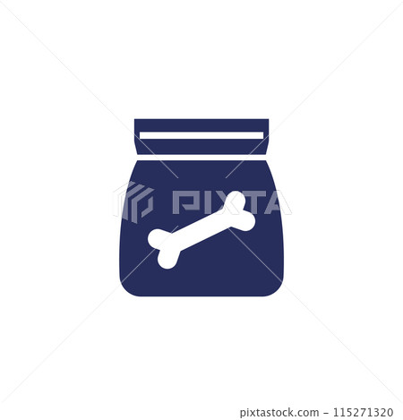 Dog food bag icon on white Dog food bag icon on white 115271320