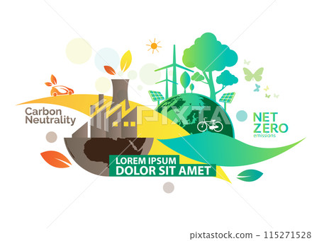 Net zero and carbon neutral concept , Carbon Neutrality 115271528