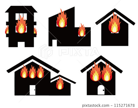 Fire house illustration set 115271678