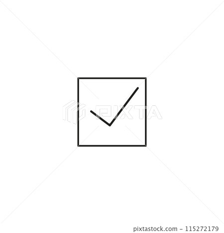 A white background with a square containing a check mark A white background with a square containing a check mark 115272179