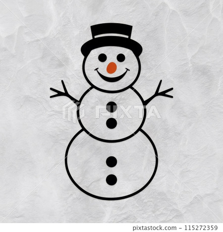 Classic Snowman in Minimalist Style 115272359