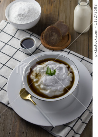 indonesian food  marrow porridge with sugar  on the plate 115272598