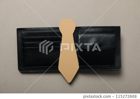 World father's day concept, wallet, gift and tie. World father's day concept, wallet, gift and tie. 115272608
