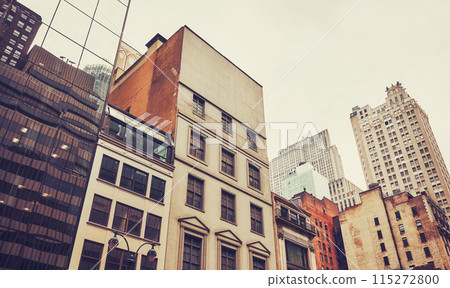 New York City buildings, color toning applied, USA. New York City buildings, color toning applied, USA. 115272800