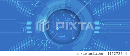 Abstract Artificial intelligence. Cloud computing. Machine learning. Technology web background. Virtual concept futuristic background. Vector art. 115272844