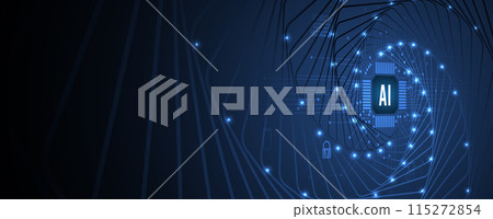 Abstract Artificial intelligence. Cloud computing. Machine learning. Technology web background. Virtual concept futuristic background. Vector art. Abstract Artificial intelligence. Cloud computing. Machine learning. Technology web background. Virtual concept futuristic background. Vector art. 115272854
