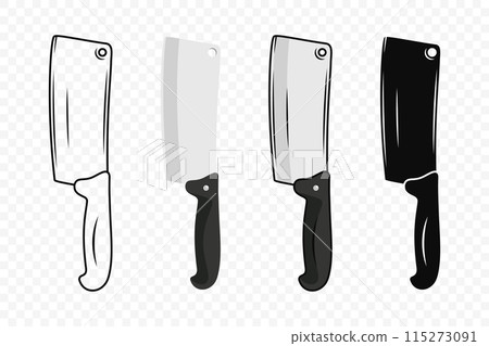 Vector Kitchen Knife Icon Set, Isolated. Various Kitchen Knives Design Templates, Chef Kitchen Knife Vector Kitchen Knife Icon Set, Isolated. Various Kitchen Knives Design Templates, Chef Kitchen Knife 115273091