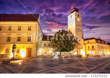 Amazing View of Lesser Square and Council Tower in the center of Sibiu city. 115273252