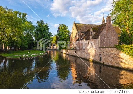Princely beguinage Ten Wijngaerde, the only preserved beguinage in the Belgian city of Bruges. 115273554
