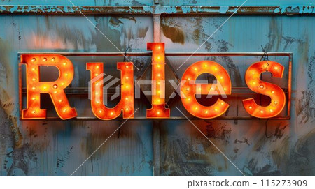 Orange LED Policy and Regulation concept art poster. 115273909